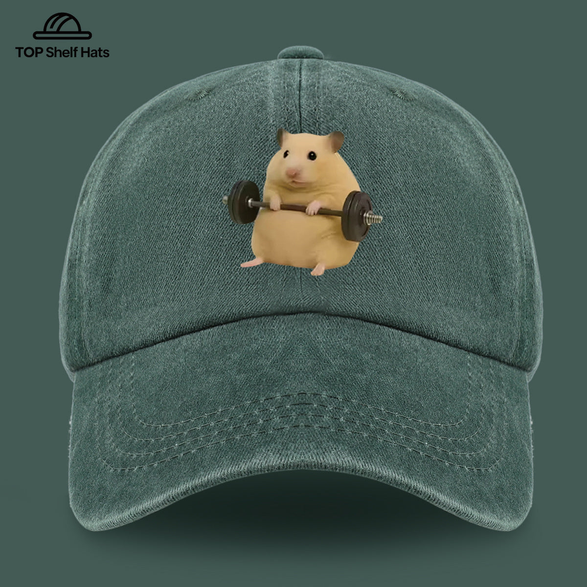 1pc Cute Adorable Golden Hamster Mouse Holding Dumbbell Pattern Design Printed Casual Baseball Cap, Lightweight Comfortable Breathable Adjustable Size, Perfect Gift for Couples on Valentine'S Day