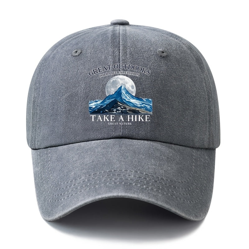 A Unisex Fashion All-Match Printed White Blue Sea Baseball Cap, Classic Retro Washed Outdoor Lightweight Curved Brim Hat, Trucker Baseball Cap, Suitable for Outdoor Vacation Travel Camping And Other Leisure Occasions, Holiday Party Hip-Hop Hat