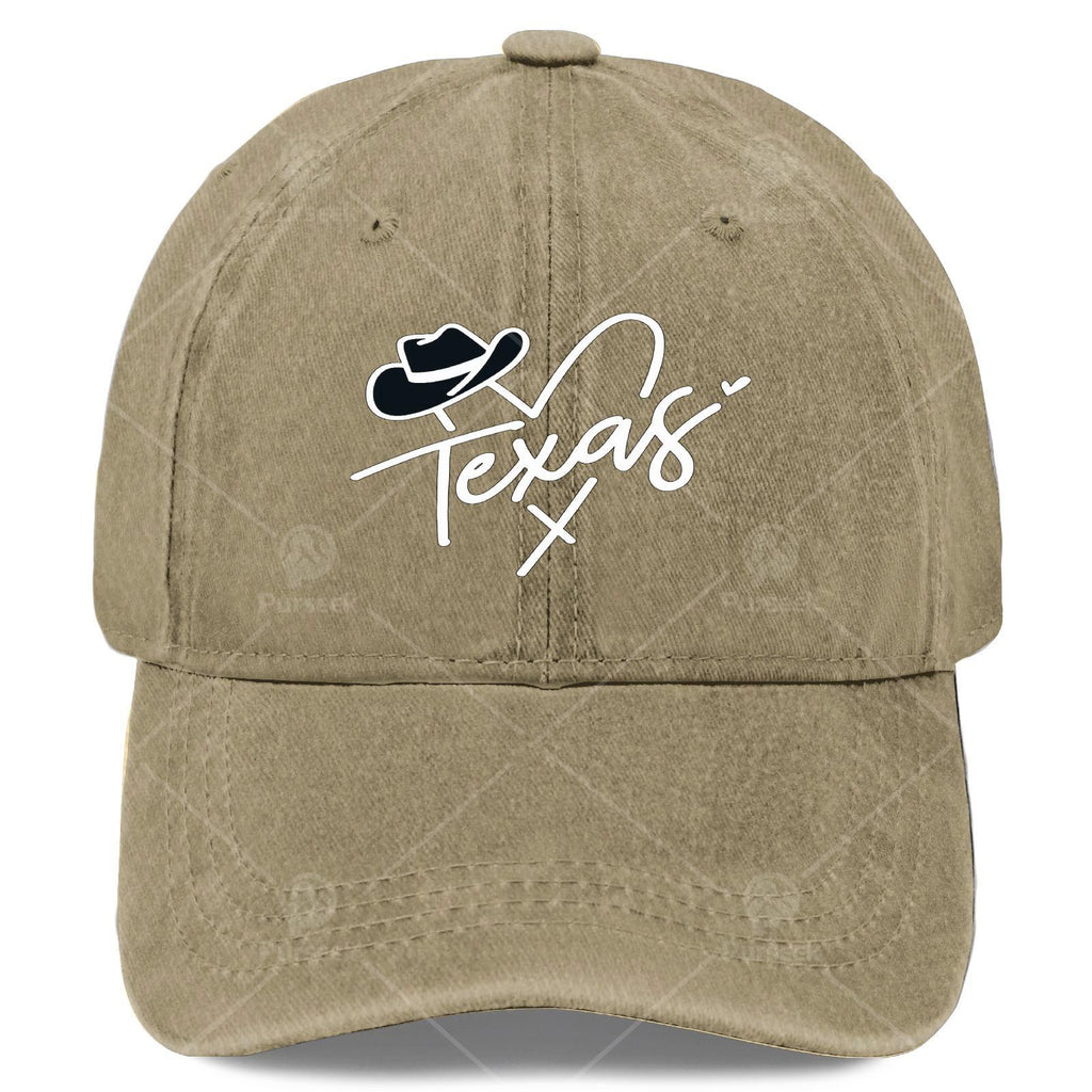 Texas Heart Hat State Pride Design Baseball Hat Unisex Fashion Washed