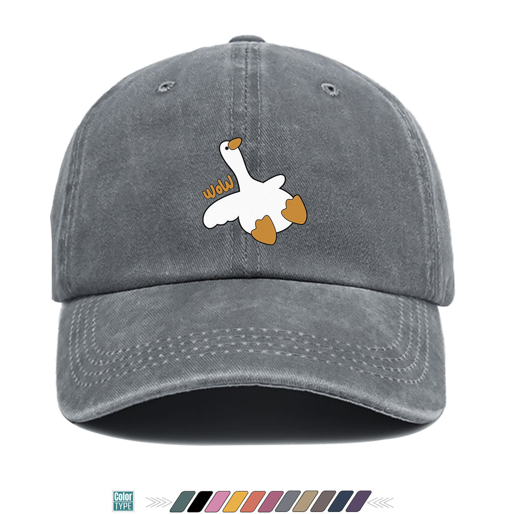 1pc Adorable White Goose Print Baseball Cap Suitable for Men & Women, Breathable Adjustable Snapback Hat with Goose, Unisex Casual Cap for Daily Wear, Picnic, Camping, Amusement Parks - Fun Gift for Goose Lovers, Birthday Present