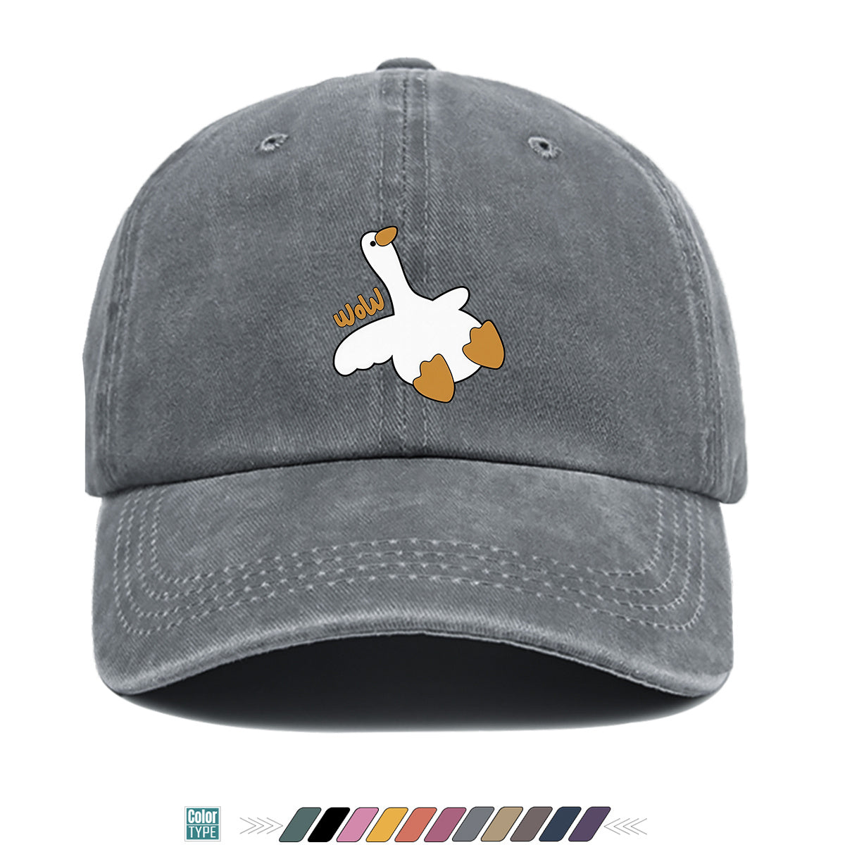 1pc Adorable White Goose Print Baseball Cap Suitable for Men & Women, Breathable Adjustable Snapback Hat with Goose, Unisex Casual Cap for Daily Wear, Picnic, Camping, Amusement Parks - Fun Gift for Goose Lovers, Birthday Present