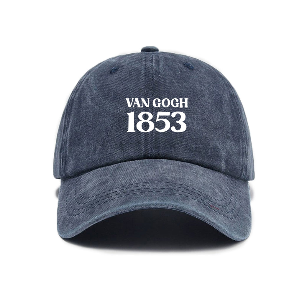 1 Washed Distressed Print Baseball Cap for Adults, Simple Letter 1853 Print Washed Distressed Soft Top Baseball Cap for Men and Women, Versatile Outdoor Sun Baseball Cap