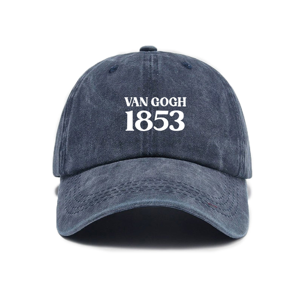 1 Washed Distressed Print Baseball Cap for Adults, Simple Letter 1853 Print Washed Distressed Soft Top Baseball Cap for Men and Women, Versatile Outdoor Sun Baseball Cap