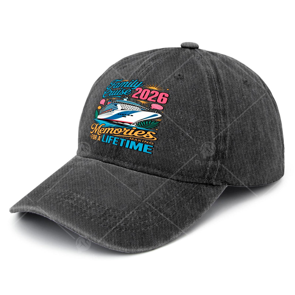 Unisex Funny Washed Baseball for Family Cruise Vacation Memories 2026