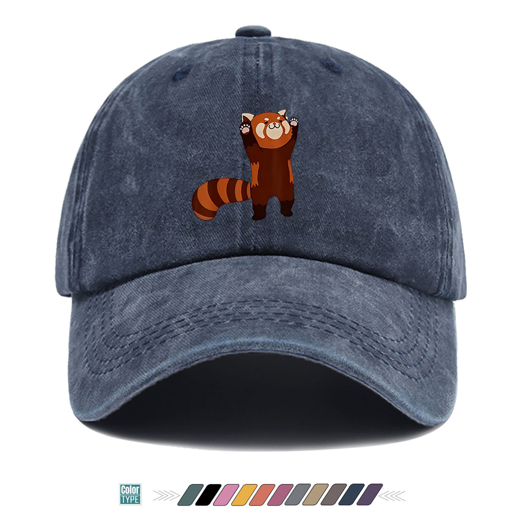 1pc Cartoon Red Panda Printed Baseball Cap, Cute Animal Pattern Sun Hat, Adorable Age-Reducing Fashion Hat, Unisex Adjustable Duckbill Cap, Couple Outing Hat, Casual Leisure Hat, Outdoor Play Sun Hat, Picnic Photography Hat, Bestie Matching Hat
