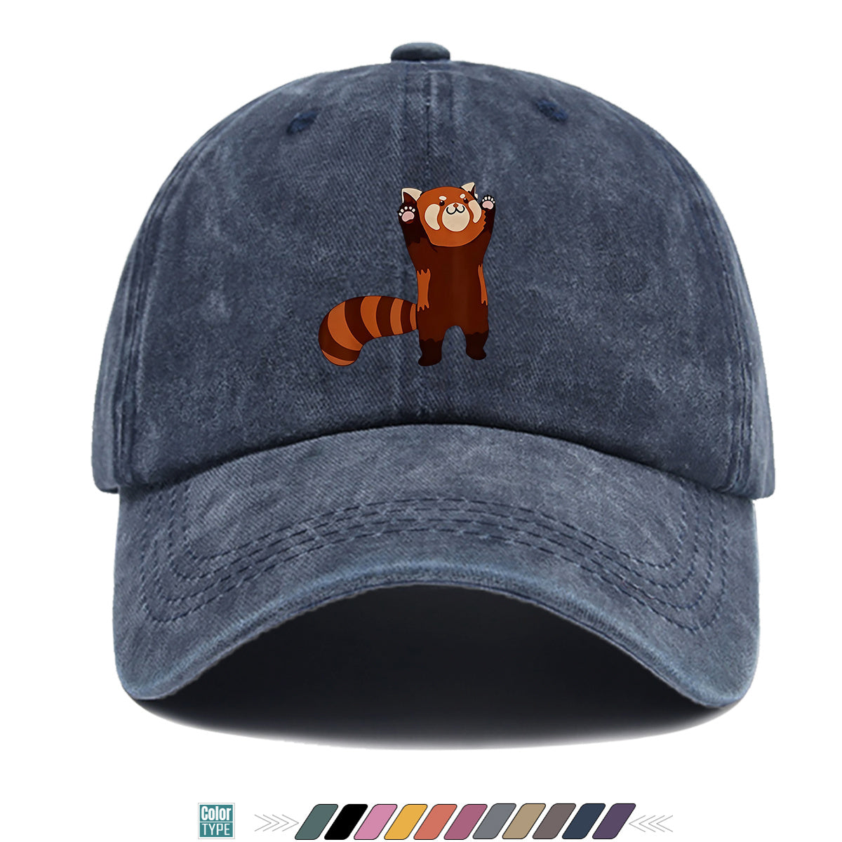 1pc Cartoon Red Panda Printed Baseball Cap, Cute Animal Pattern Sun Hat, Adorable Age-Reducing Fashion Hat, Unisex Adjustable Duckbill Cap, Couple Outing Hat, Casual Leisure Hat, Outdoor Play Sun Hat, Picnic Photography Hat, Bestie Matching Hat