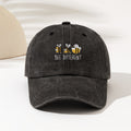 1pc Fashionable And Easy Washed Baseball Cap with "DIFFERENT Three Bees" Printed Pattern, a Must-Have Fashion Item for Both Men And Women, High Aesthetic Value, Suitable for All Seasons, Decorative Style