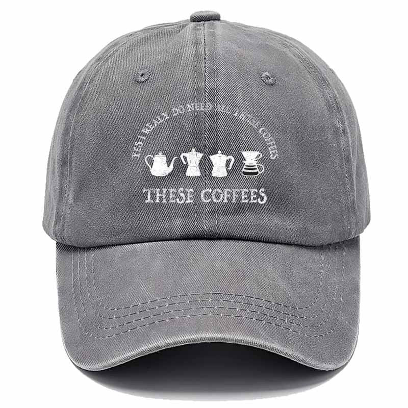 Fashion Baseball Cap with Four Coffee Utensil Patterns, Daily Match for Coffee Lovers