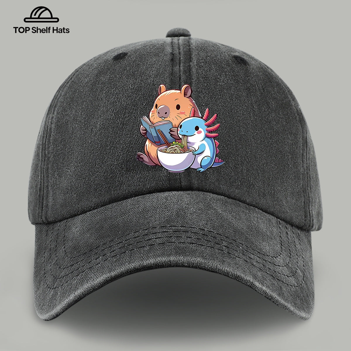 1pc Cap Compatible for Women & Men - Capybara & Salamander Print Adjustable Snapback, Lightweight Breathable Unisex Outdoor Hat with Capybara & Salamander, Valentine'S Gift, Casual Wear For, Beach, Daily Use (Ideal for For)