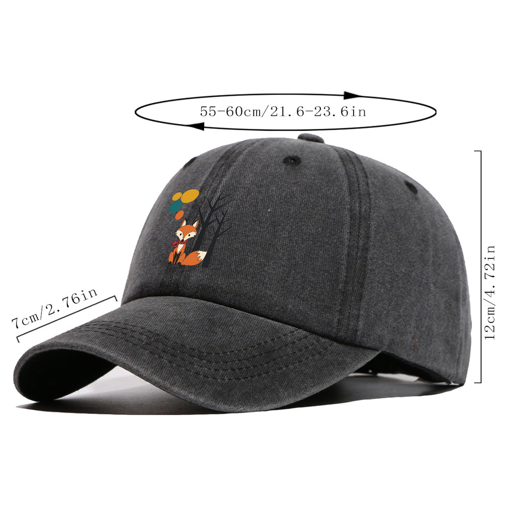 1pc Cartoon Fox Wearing Red Scarf Print Baseball Cap Colorful Geometric Background Sun Hat Fashionable And Beautiful Unisex Duck Tongue Cap Adjustable Size Casual Travel Hat Street Trendsetter Essential Suitable for Daily Wear, Shopping, Travel