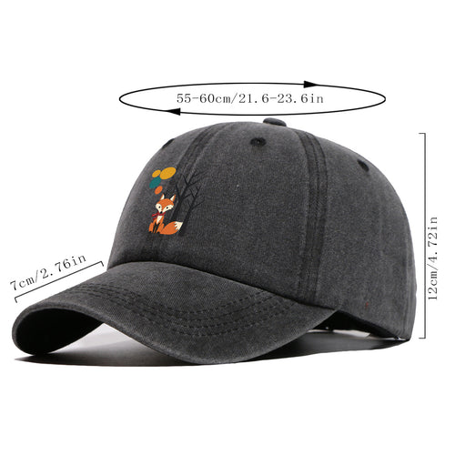 1pc Cartoon Fox Wearing Red Scarf Print Baseball Cap Colorful Geometric Background Sun Hat Fashionable And Beautiful Unisex Duck Tongue Cap Adjustable Size Casual Travel Hat Street Trendsetter Essential Suitable for Daily Wear, Shopping, Travel