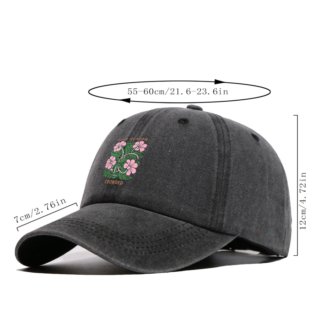 1pc 1pcs Floral Print Baseball Cap Suitable for Men & Women, Adjustable Duckbill Hat with Duckbill Visor, Breathable Sun Hat for Outdoor Travel, Casual Gift for Daily Outfits, Picnics, Birthdays - Trendy Present for Friends (Unisex)