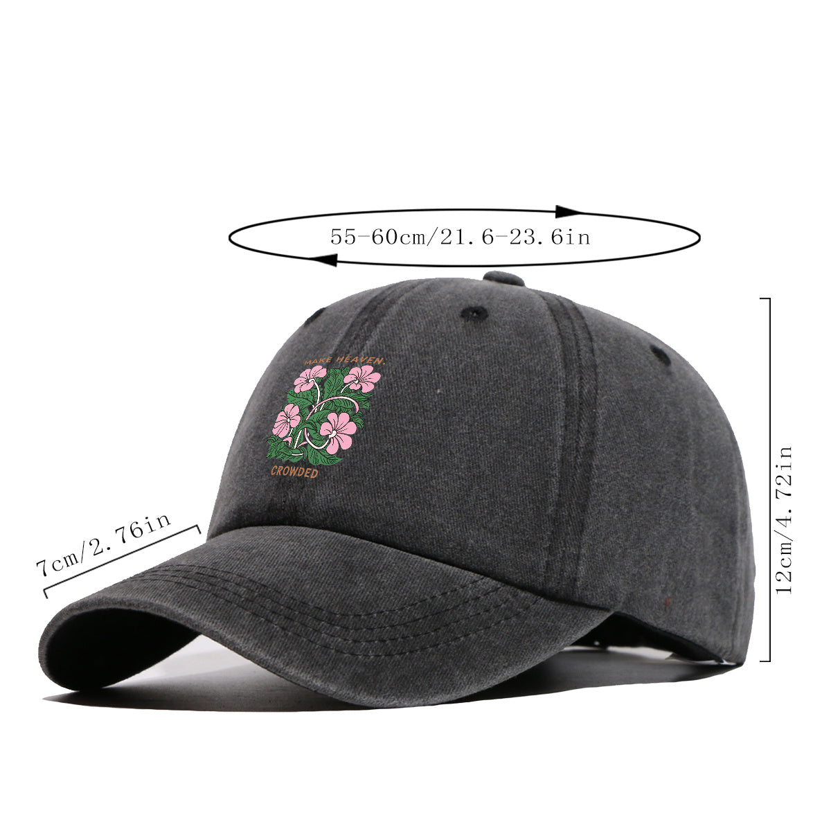1pc 1pcs Floral Print Baseball Cap Suitable for Men & Women, Adjustable Duckbill Hat with Duckbill Visor, Breathable Sun Hat for Outdoor Travel, Casual Gift for Daily Outfits, Picnics, Birthdays - Trendy Present for Friends (Unisex)