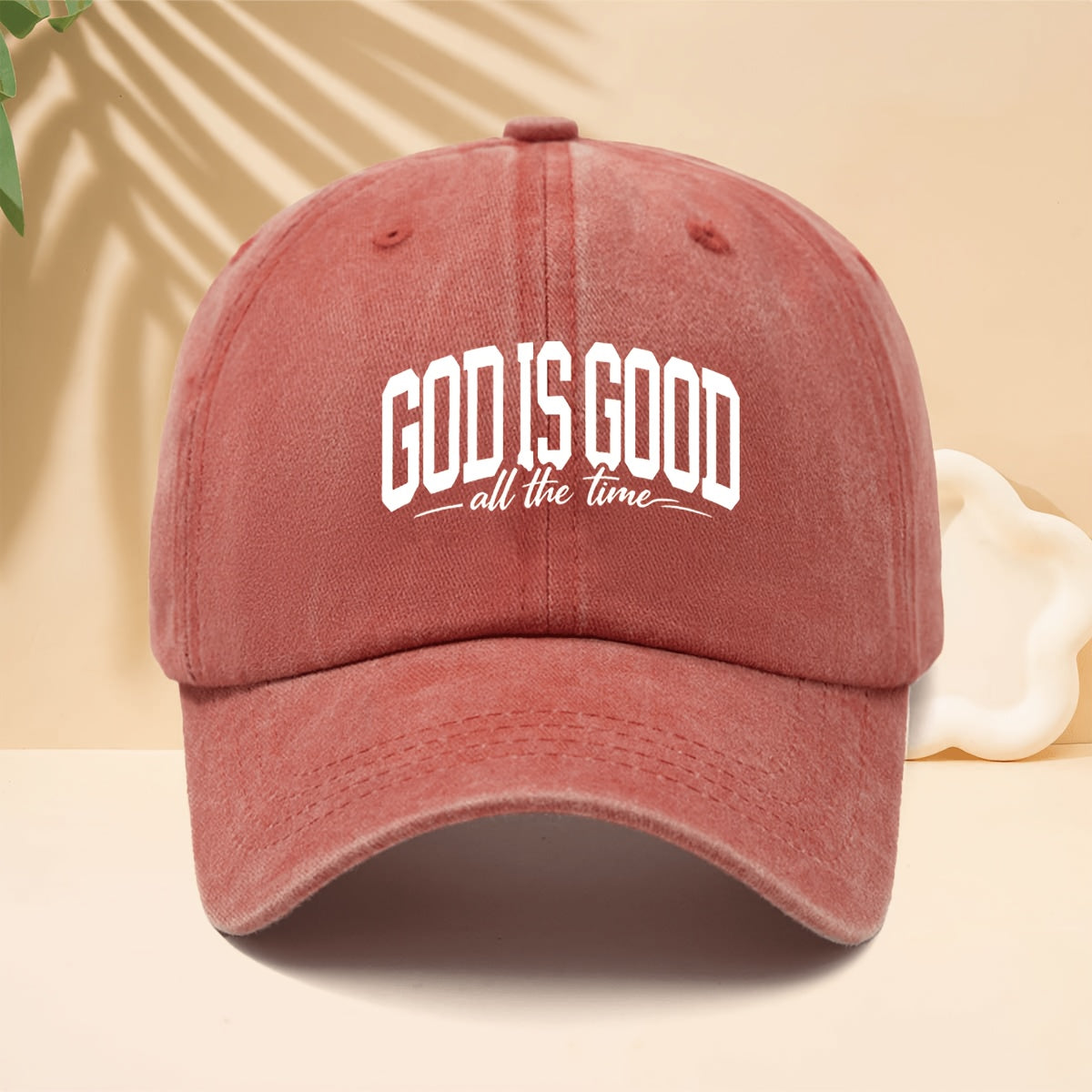 Baseball Cap with 'GOD IS GOOD ALL THE TIME' Pattern, American Street Faith Design Style Curved Brim Cap for Walking, Parties, Dates, Shopping, Vacation, Travel, Dad Hat, All-Season, Adjustable Size, Unisex Casual Hat