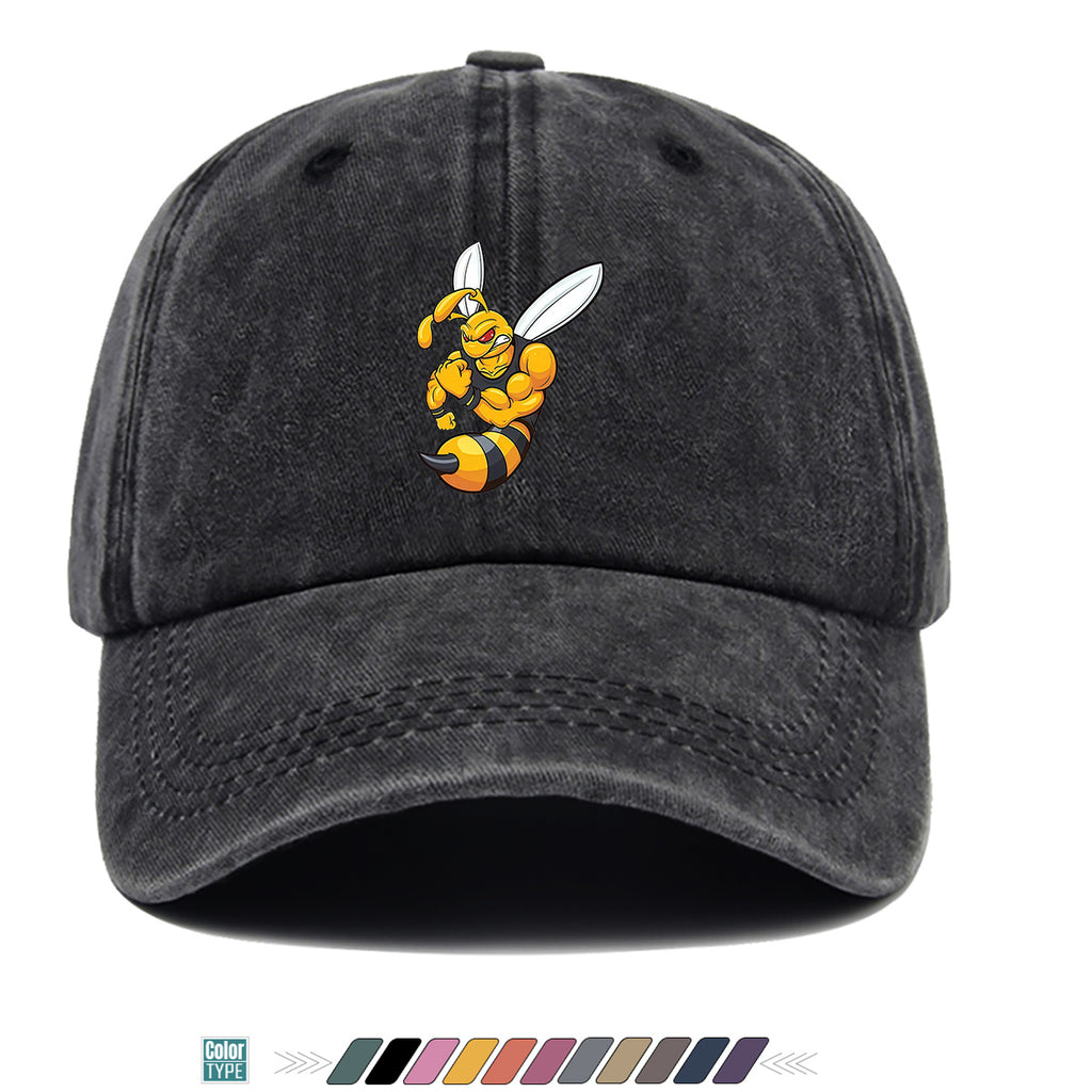 1pc Muscle Bee Cartoon Print Baseball Cap, Trendy Individual Sun Hat, Fashionable Street Hip-Hop Style Unisex Adjustable Duckbill Cap, Essential for Outings, Outdoor Camping Sun Hat, Sports Fitness Trendy Hat, Bestie Couple Matching Hat