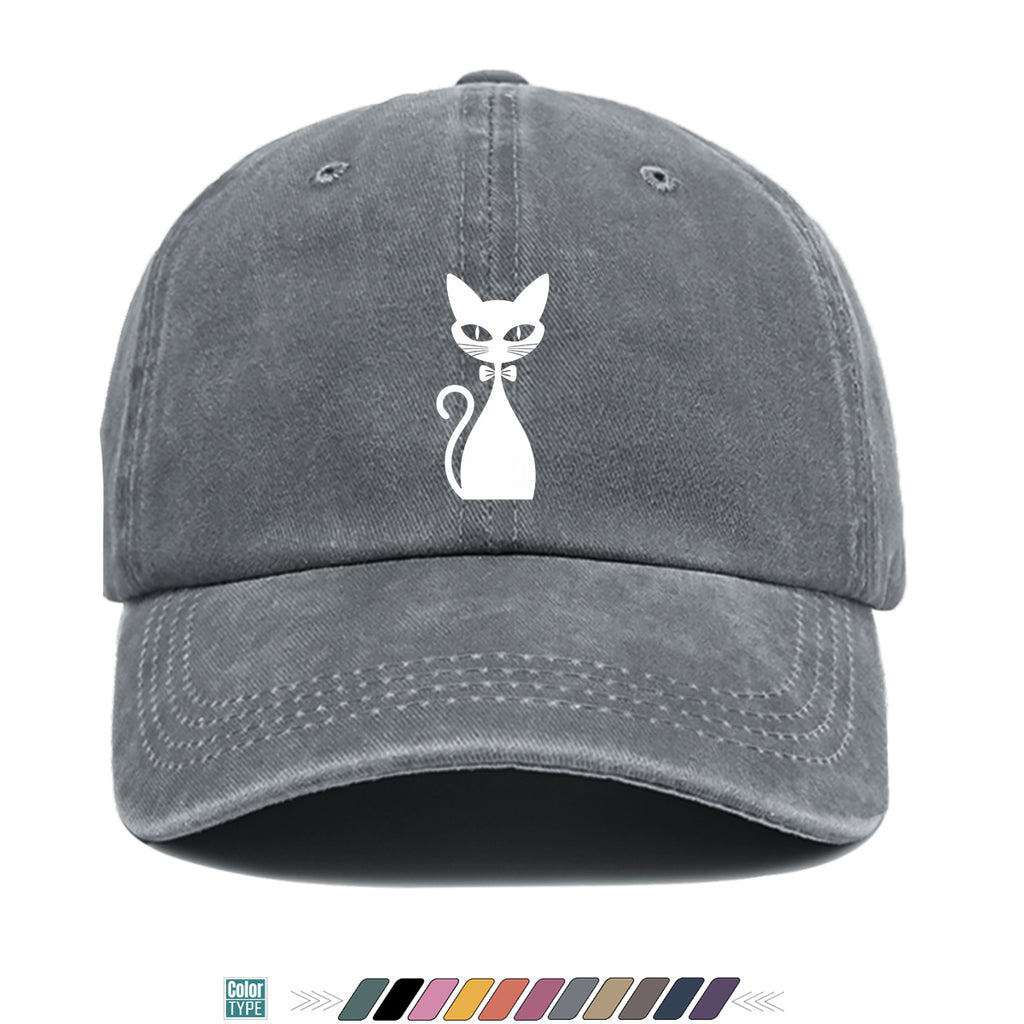 1pc Elegant White Cat Silhouette Printed Baseball Cap, Comfortable Breathable Sun Hat, Fashionable Easy Design, Unisex Adjustable Casual Versatile Duckbill Cap, Suitable for Daily Outings, Cafe Gatherings, Weekend Excursions, Girlfriends' Dates