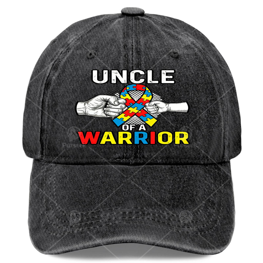 Autism Awareness Baseball with Puzzle Ribbon & Autist Warrior - Retro Unisex Hat Suitable for &, for Christmas, Games, 4th of, Casual Wear, Hand Washable Full-Body Print Autism Accessory