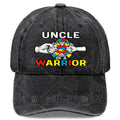 Autism Awareness Baseball with Puzzle Ribbon & Autist Warrior - Retro Unisex Hat Suitable for &, for Christmas, Games, 4th of, Casual Wear, Hand Washable Full-Body Print Autism Accessory