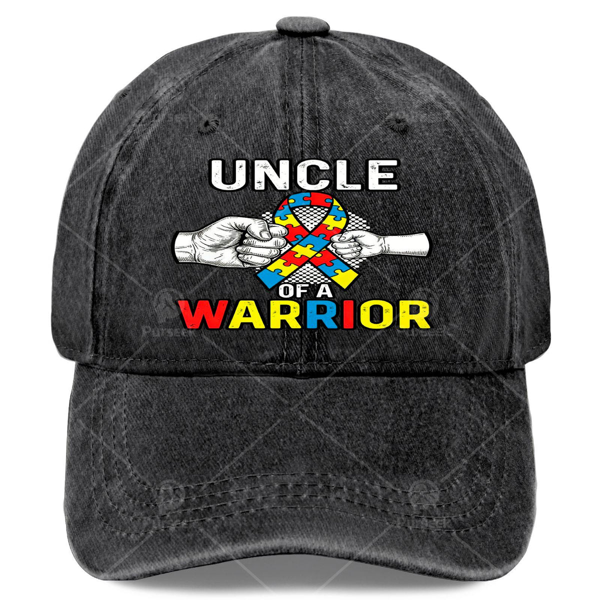 Autism Awareness Baseball with Puzzle Ribbon & Autist Warrior - Retro Unisex Hat Suitable for &, for Christmas, Games, 4th of, Casual Wear, Hand Washable Full-Body Print Autism Accessory