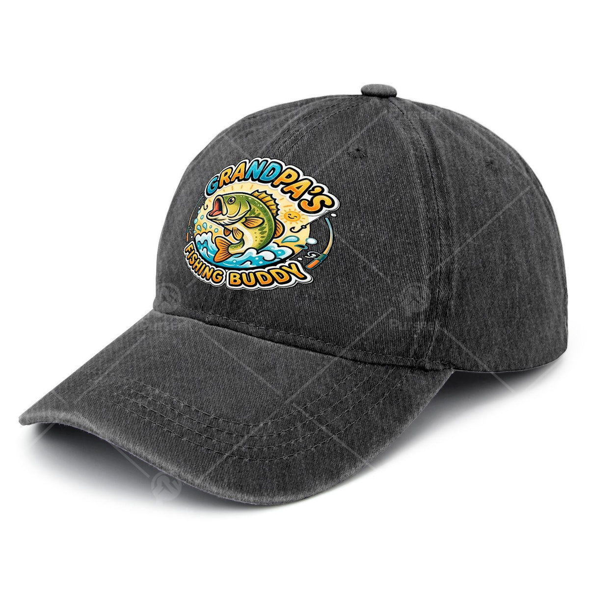 Funny Grandpa Fishing Buddy Bass Fisherman Youth Boys Youth Baseball Hat Unisex