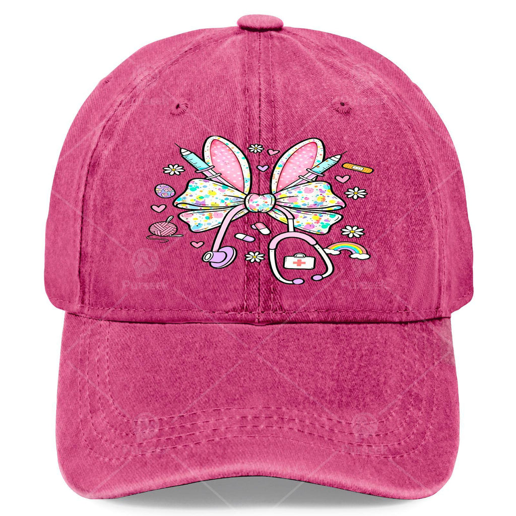 Nurse Stethoscope Baseball Cap - Retro Printed Full Body Iconic Symbol, Suitable for Christmas, Games, Nurse Uniforms, Unisex, Hand Wash Or Dry Clean