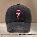 Brown-red Number 7 Washed Baseball Cap with Textured Feel, Lightweight Hip-hop Unisex Curved Brim Hat, Comfortable and Stylish Snapback for Gatherings and Camping, Simple Six-panel Design, Versatile and Cool Casual Cap, Trendy Fashion for All