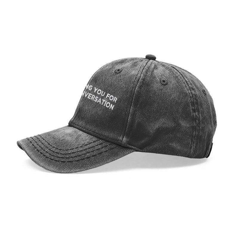 1pc Vintage Washed Unisex Baseball Caps, I' M BILLING YOU for THIS CONVERSATION Text, Sarcastic Design Print Pattern, Adjustable, Suitable for Outdoor Activities and Casual Wear, Gifts for Men and Women, Friends.