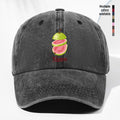 Unisex Guava Fruit Print Washed Vintage Baseball Cap, Fashionable Sun Outdoor Hat for Men and Women, Adjustable Trucker Hat Suitable for All Seasons and Daily Wear