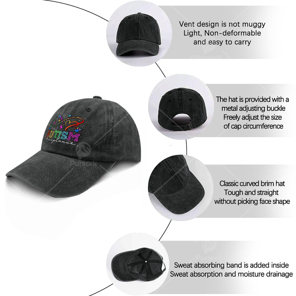 Neurodiversity Autism Awareness Rainbow Infinity Symbol Baseball Hat Unisex