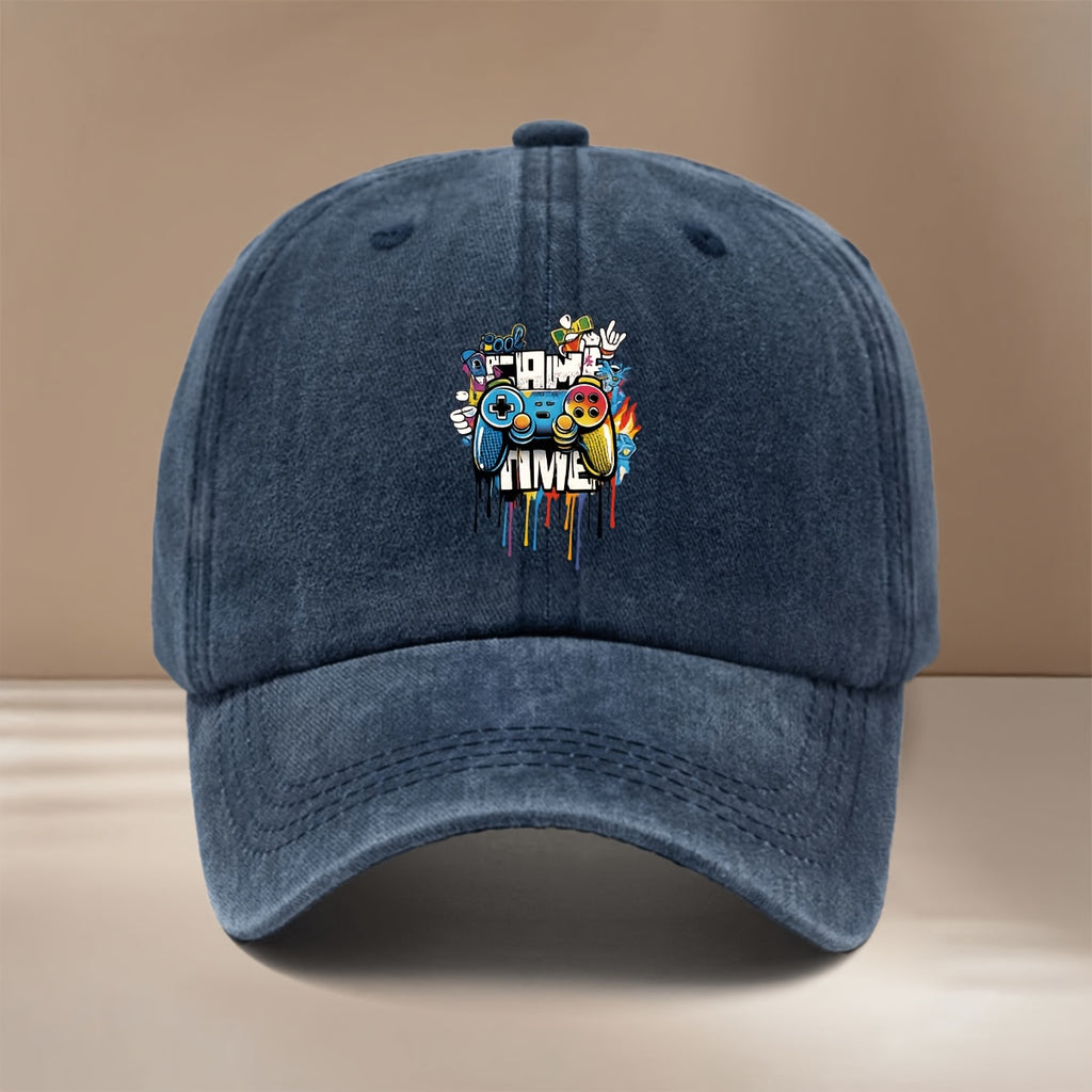 This Is a Comfortable And Stylish Baseball Cap Featuring a GAME TIME Design. It Has an Adjustable Size And Is Suitable for Both Men And Women. The Easy And Unique Duckbill Cap Is Perfect for Outdoor Sports, Gatherings, And Camping