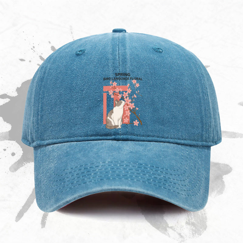 1pc, Adjustable Baseball Cap with Cute Cat Design, Lightweight Printed Craft Women'S Hat, Men'S Trendy Cap with Cat Pattern, Ideal Gift for Weddings, Parties, Birthdays