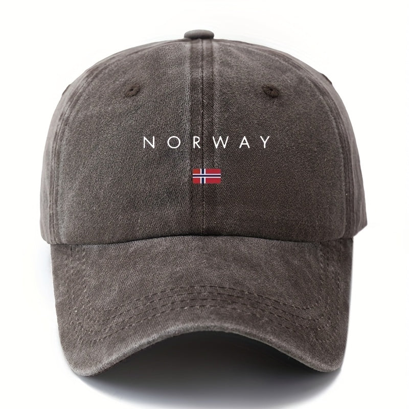MAKEFGE Unisex Norway Flag Trucker Hat - Norwegian National Colors (White, Red, Blue) with Norway Map Outline & Flag Emblem, Lightweight Washed Cap for Men & Women, Outdoor, Travel, Camping, Casual Wear, Parties - Durable Norwegian Pride