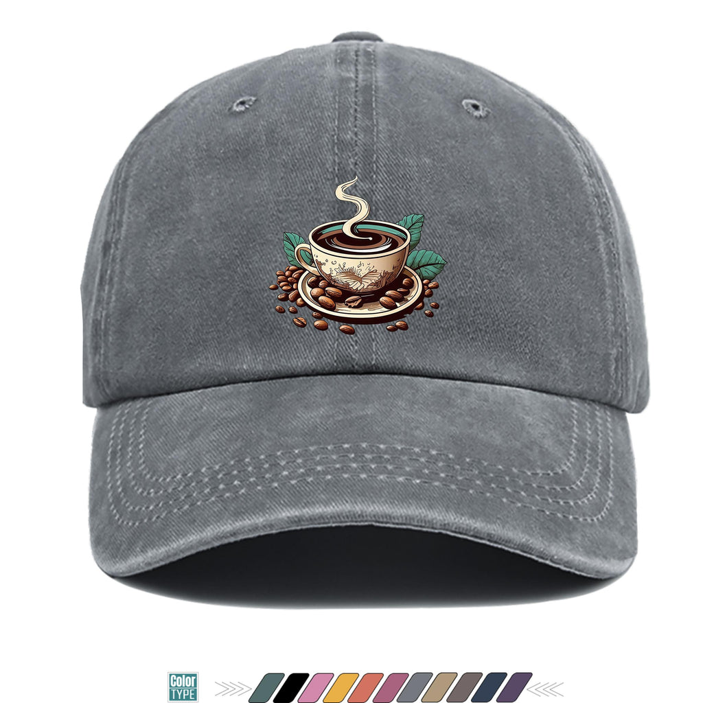 1pc 1pcs Vintage American Trucker Hat - Adjustable Soft Top Dad Cap with Coffee Print, Breathable Suitable for Outdoor Sports, Cycling,, Fishing, for Men & Women, Unisex for Youth, Skateboarding, Parties, Festivals, Gift
