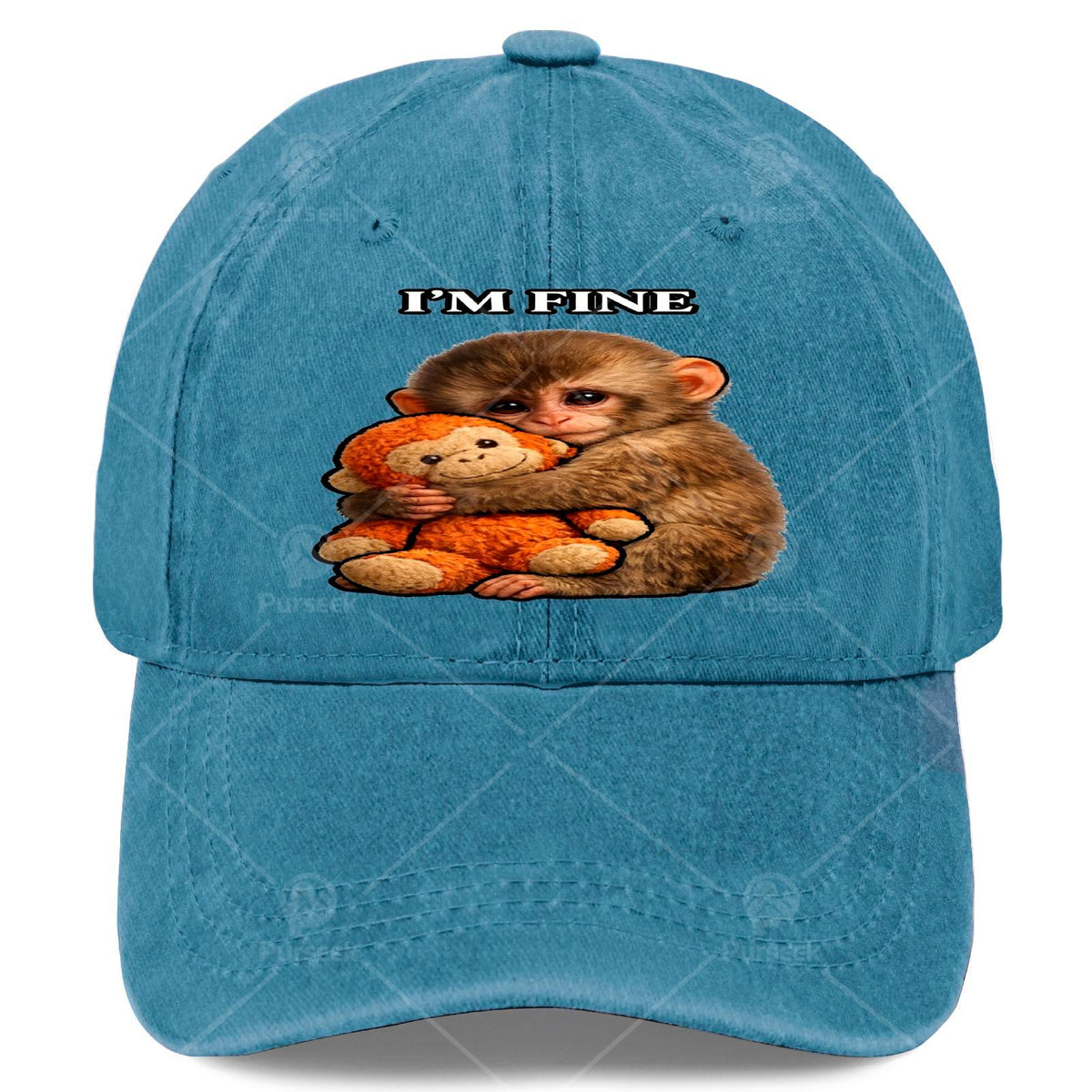 Punchs Monkey Retro Baseball Suitable for & - Lightweight Full-Body Punchs Monkey Print Hat, Round with Iconic Monkey, Hand Washable for Christmas, Events, Casual Wear - Unisex & Fashion Accessory