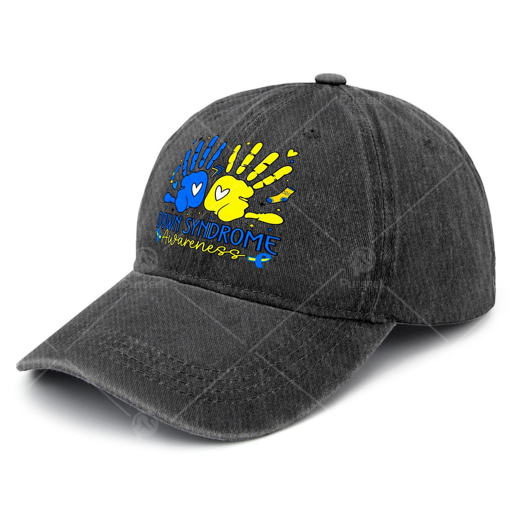 Down Syndrome Awareness T21 Hands Support Baseball Hat Unisex Soft Washed