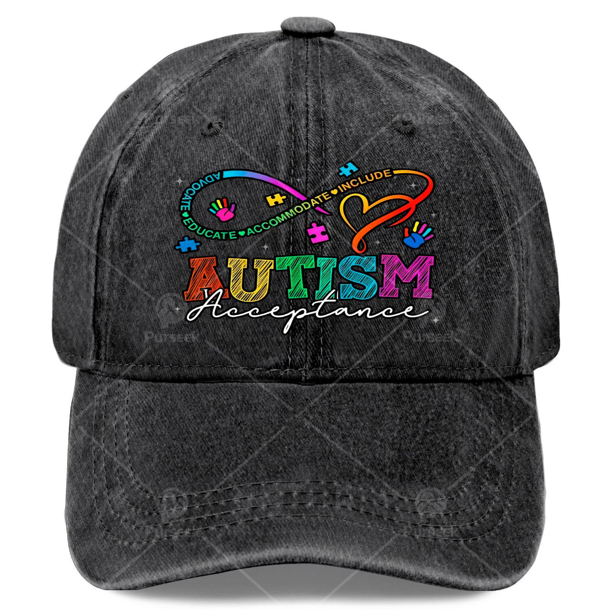 Neurodiversity Autism Awareness Rainbow Infinity Symbol Baseball Hat Unisex