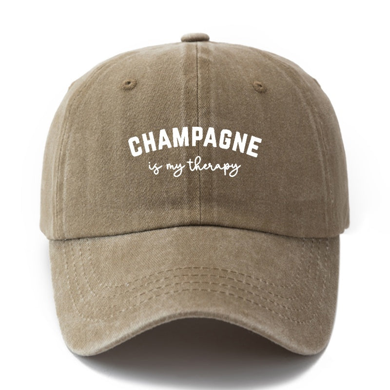 Unisex Fashion Versatile Printed Letter CHAMPAGNE Baseball Cap Classic Retro Washed Outdoor Lightweight Curved Brim Hat Trucker Baseball Cap Suitable for Outdoor Vacation Travel Camping and Other Casual Occasions