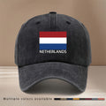 NETHERLANDS Text Print Pattern Baseball Cap, Four Seasons Universal Duckbill Cap, Trendy Textured Six-Panel Hat, Comfortable and Lightweight Hip-Hop Cap, Unisex Curved Brim Hat, Sports Event Support Accessory, Casual Hat with Adjustable Size