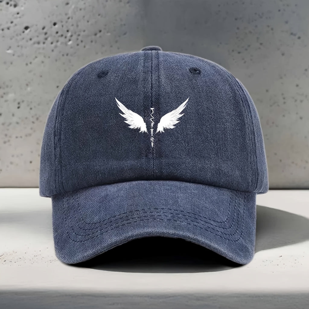 Women'S Baseball Cap with Wing Lines And Feather Texture Print, Mystical Dreamy Style for Daily Outings And Parties, Matching Curved Brim Hat Unisex Premium Comfortable 6-Panel Soft Top Cap Washable Adjustable