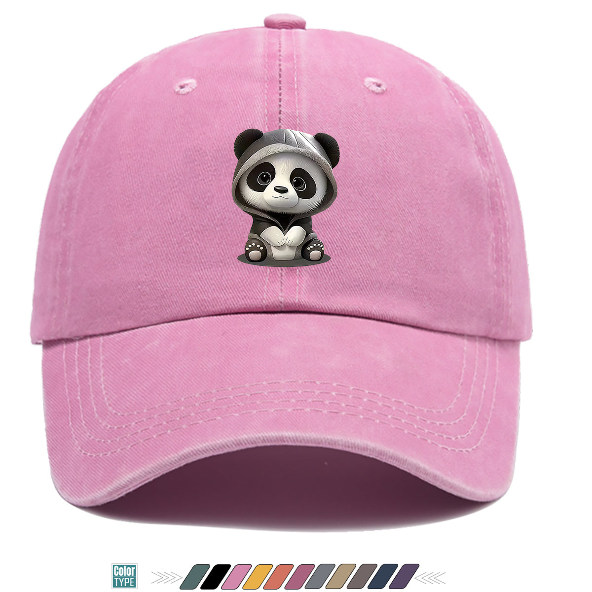 1pc Panda Hoodie Cartoon Print Baseball Cap Cute Panda Pattern Comfortable And Breathable Duck Tongue Hat Fashionable And Versatile Unisex Baseball Cap Adjustable Size Daily Hat Couple Outing Hat Suitable for Shopping, Playing, Dating, Daily Life