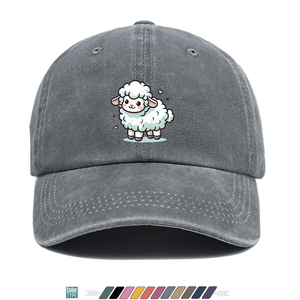 1pc Cute Cartoon Sheep Print Baseball Cap, Soft Breathable Sun Hat, Adorable Healing Style Fashion Hat, Unisex Adjustable Duckbill Cap, Casual Outing Hat, Girly Bestie Hat, Suitable for Picnics, Shopping, Strolling, Travel
