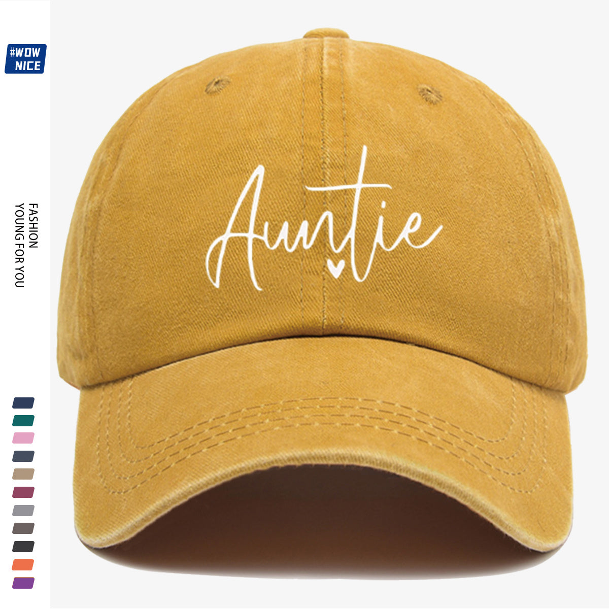 1pc "Auntie" Handwritten Heart Print Baseball Cap, Comfortable And Breathable, Fashionable And Easy, Unisex, Adjustable Size, Casual Street Style, Suitable for Daily Outings, Shopping, Dates, Coffee Meetups, Travel, Girlfriend Gatherings