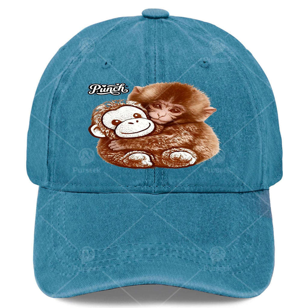 Stay Strong with This Stylish Monkey Wearing a Plush Orangutan Baseball Cap, Suitable for Everyone