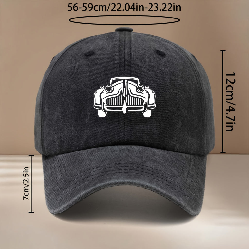 A Stylish Baseball Cap Featuring a Vintage Car Design, Suitable for Both Men And Women. This Comfortable And Lightweight Curved-Brim Hat Is Perfect for Gatherings And Camping