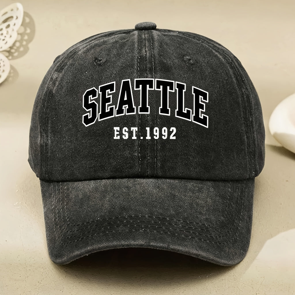 Men' & Women' Vintage Letter Baseball Cap - Adjustable Dad Hat with Retro Embroidery Suitable for Casual Streetwear, Machine Washable Cap for, Gifts, Casual Attire - Pull String Closure for