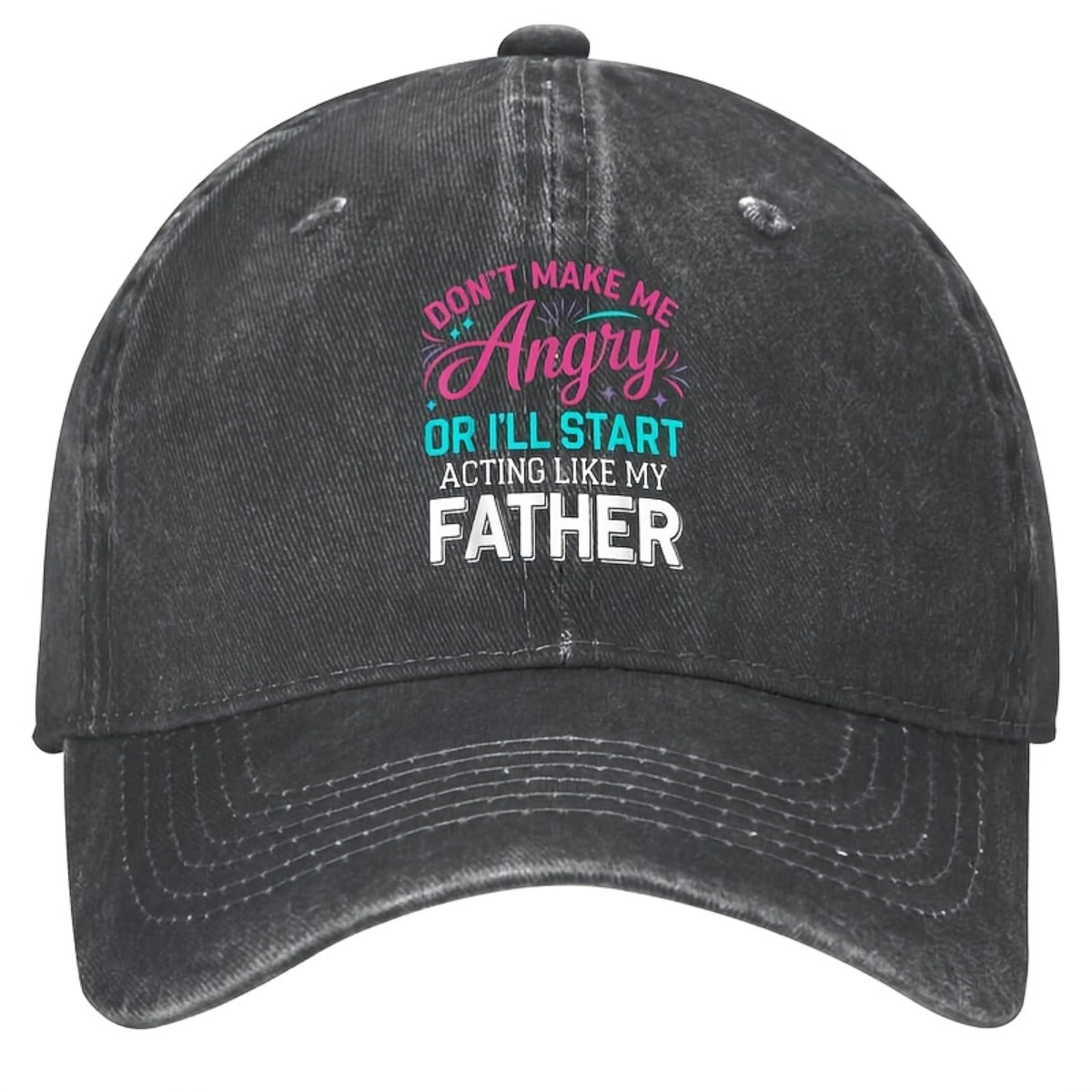 Dadwad Retro Baseball Cap for Men & Women - Adjustable Pull-String Snapback with "Don't Mess with Me I'll Turn Into My Dad", Unisex Couple Matching Cap Suitable for Outdoor Fitness, Machine Washable Dad Hat