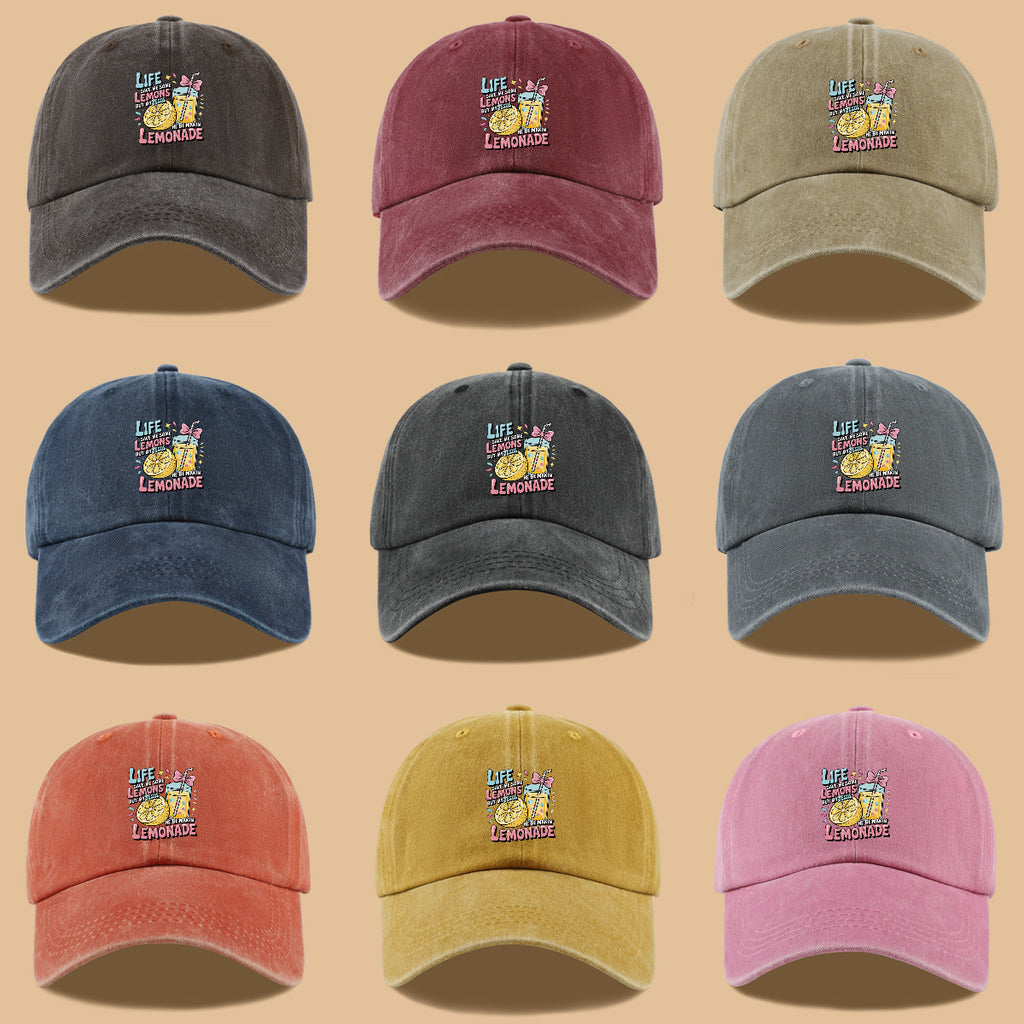 1pc "Life Gave Me Some Lemons but My Jesus He Be Makin' Lemonade" English Phrase Printed Baseball Cap, Fun Lemon and Lemonade Cup Illustration Sun Hat, Stylish, , and Aesthetically Pleasing, Unisex Adjustable Baseball Cap, Casual Street Hat