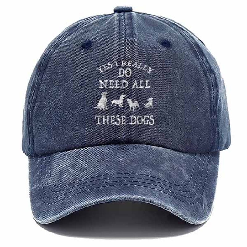 Casual Baseball Cap Featuring a Design with Four Dogs, a Must-Have for Pet Lovers on Everyday Outings