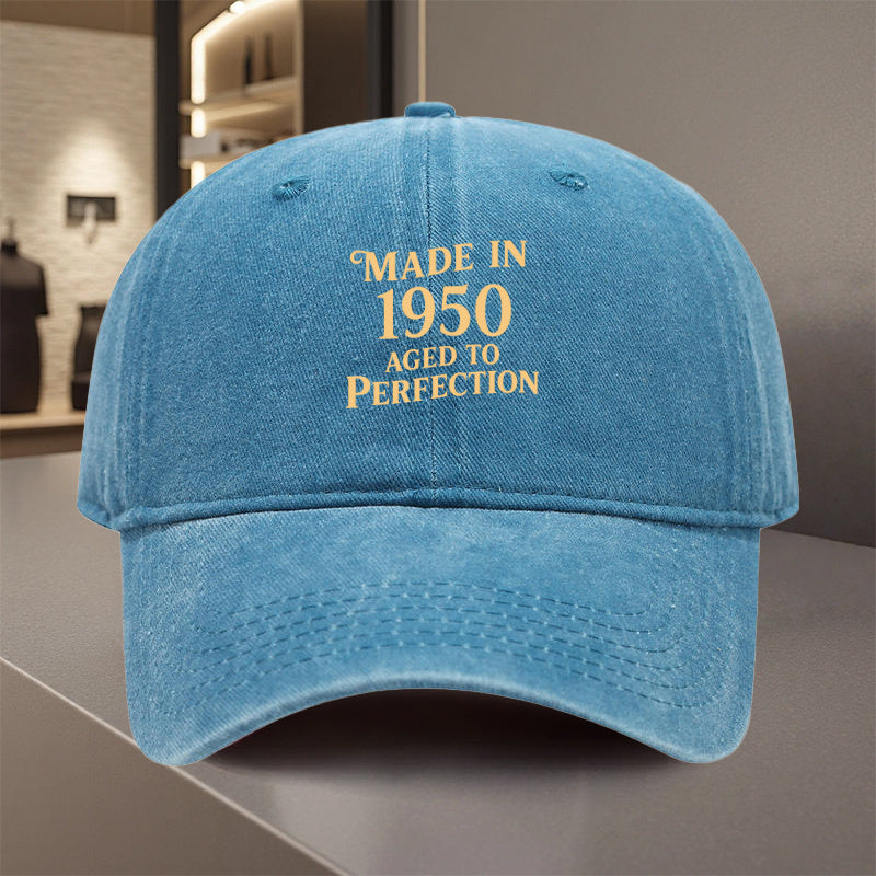 1pc Men's Vintage 1950 Retro Baseball Cap - Adjustable Trucker Hat Suitable for Outdoor Sports, Golf, Casual Wear, Lightweight Polyester with Printed Design, Aged to Perfection for Decades, for Office, for, for Trucking