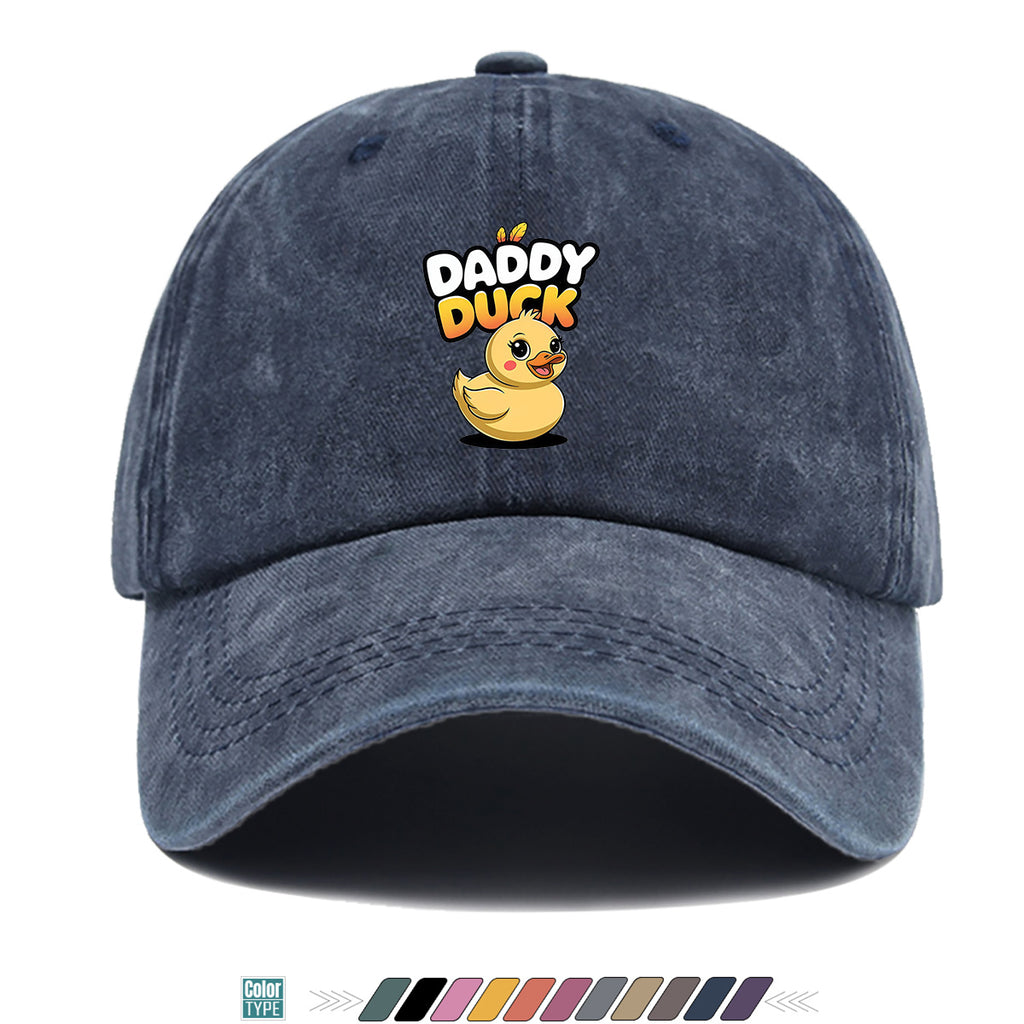 1pc "DADDY DU" Fun Rubber Duck Print Baseball Cap, Cute Cartoon Sun Hat, Fashion Casual All-Match Unisex Duckbill Cap, Adjustable Size, Dad Fishing Hat, Mom Shopping Hat, Hiking Riding Hat, Suitable for Daily Outing, Park Play, Party Gathering